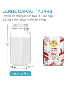 Tarros de Almacenamiento de Vidrio Vtopmart 3x78oz Herméticos 2