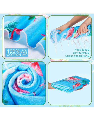 6 Toallas de Playa Microfibra VitalCozy 70x150 cm Hawaianas
