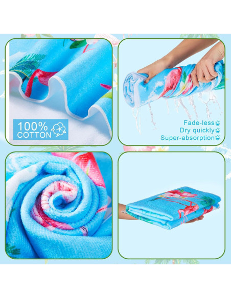 6 Toallas de Playa Microfibra VitalCozy 70x150 cm Hawaianas