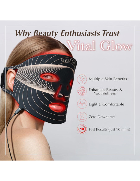 Máscara de Terapia de Luz LED Vital Glow - Antienvejecimiento Máscara de Terapia de Luz LED Vital Glow - Antienvejecimiento