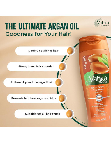 Combo Champú y Acondicionador Vatika Naturals Argan 400ml