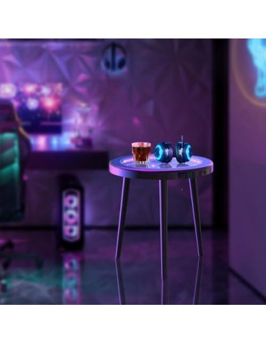 Mesa de Café HANYEE Infinito LED RGB Redonda 50cm Negra