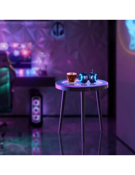 Mesa de Café HANYEE Infinito LED RGB Redonda 50cm Negra