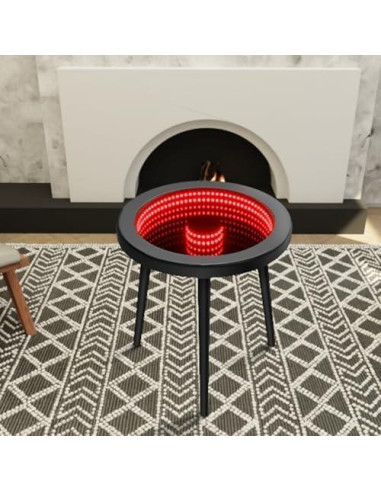 Mesa de Café HANYEE Infinito LED RGB Redonda 50cm Negra