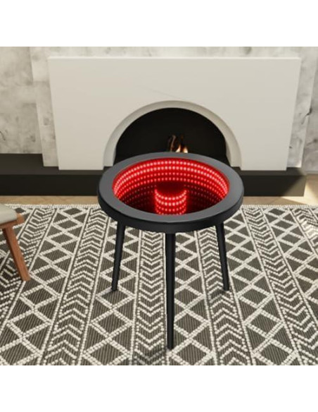 Mesa de Café HANYEE Infinito LED RGB Redonda 50cm Negra