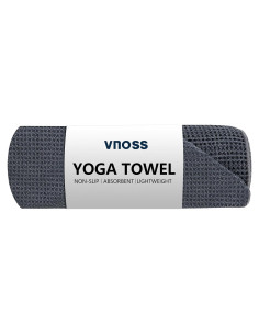 Toalla de Yoga Antideslizante Vnoss Gris 180x63cm Microfibra