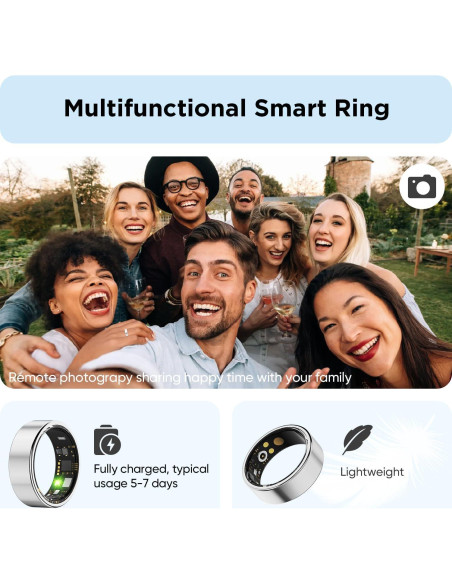 Anillo Inteligente BENIO Gen 2 Plata 9 para Salud y Fitness