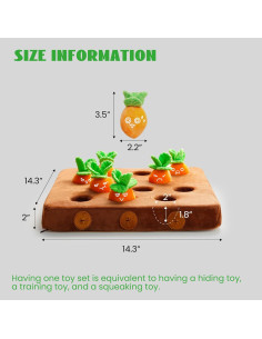 Juguete Interactivo para Perros Nocciola 12 Zanahorias Squeaky 2