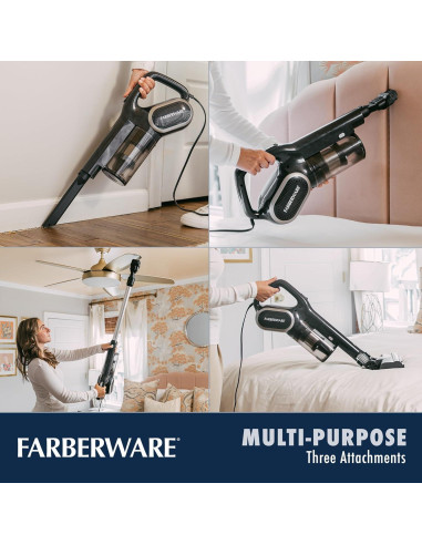 Aspiradora de palo Farberware Clásica 700W con cepillo iluminado