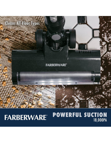 Aspiradora de palo Farberware Clásica 700W con cepillo iluminado