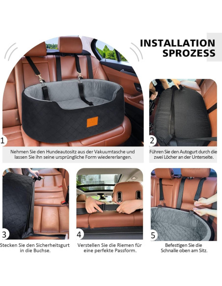 Asiento de Coche Elevador para Perros Medianos Feporen 80x50cm