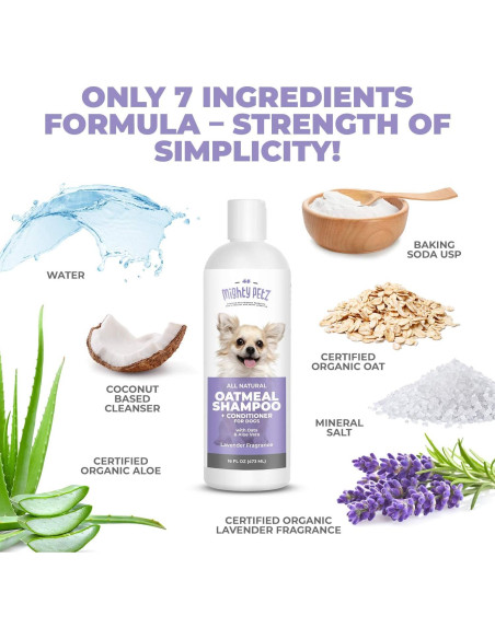 Champú y Acondicionador 2-en-1 Mighty Petz 16 oz Avena Aloe