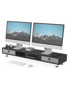 Soporte Doble para Monitores Fenge con Cajones, 108 cm