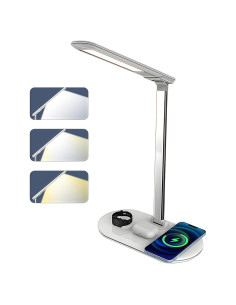 Lámpara de Escritorio LED Reankani con Cargador Inalámbrico 3 Modos