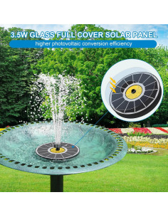 Fuente Solar Yzert para Baño de Aves 3.5W con 7 Boquillas 2