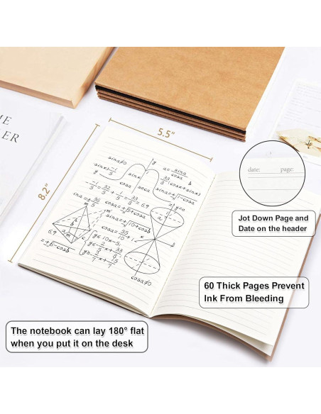 Feela 8 Cuadernos A5 Kraft Rayados 60 Páginas Tapa Blanda Feela 8 Cuadernos A5 Kraft Rayados 60 Páginas Tapa Blanda