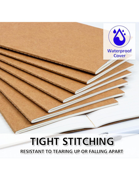 Feela 8 Cuadernos A5 Kraft Rayados 60 Páginas Tapa Blanda Feela 8 Cuadernos A5 Kraft Rayados 60 Páginas Tapa Blanda