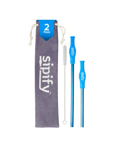 Popote Reutilizable Sipify para Dificultades de Deglución - Paquete de 2