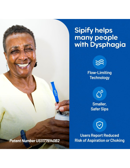 Popote Reutilizable Sipify para Dificultades de Deglución - Paquete de 2