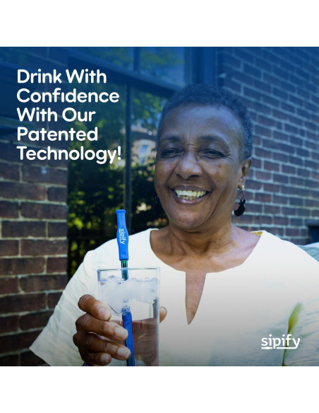 Popote Reutilizable Sipify para Dificultades de Deglución - Paquete de 2