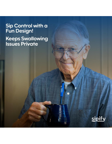 Popote Reutilizable Sipify para Dificultades de Deglución - Paquete de 2