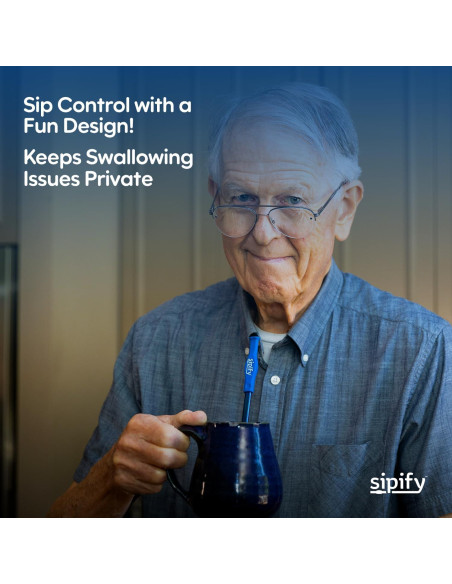 Popote Reutilizable Sipify para Dificultades de Deglución - Paquete de 2
