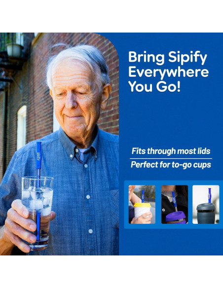 Popote Reutilizable Sipify para Dificultades de Deglución - Paquete de 2