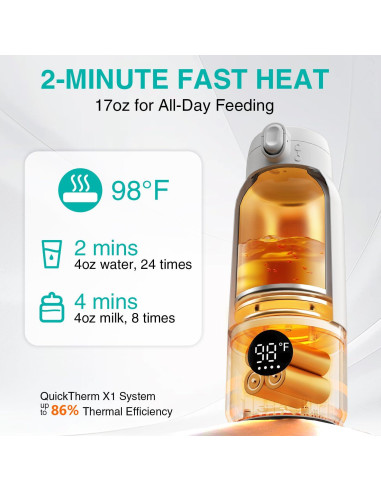 Calentador de Botellas Portátil Koalababy 500ml Acero Inoxidable