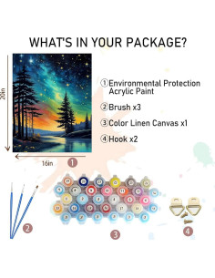 Pintura por Números XACKCME Cielo Estrellado 40.6x50.8 cm 2