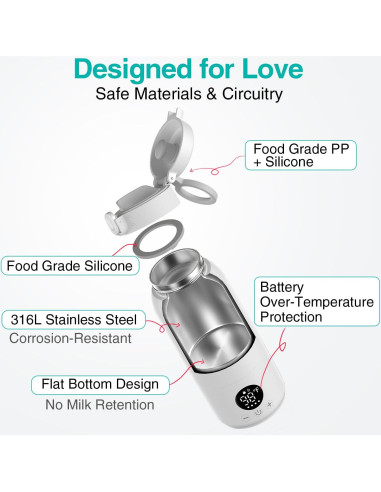 Calentador de Botellas Portátil Koalababy 500ml Acero Inoxidable