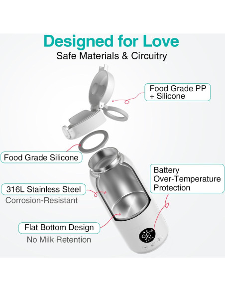 Calentador de Botellas Portátil Koalababy 500ml Acero Inoxidable