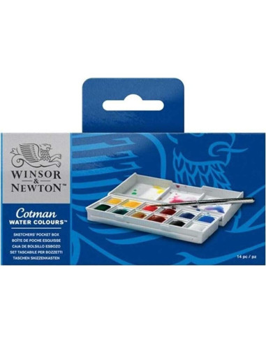 Set de Acuarelas Cotman Winsor & Newton 12 Pastillas y Pincel