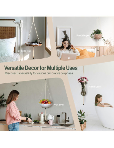 Kit de Macramé para Principiantes LET BE - 3 Colgadores de Plantas