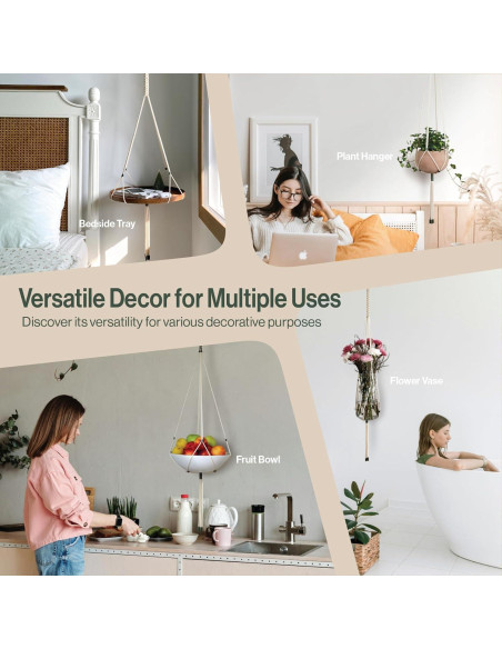 Kit de Macramé para Principiantes LET BE - 3 Colgadores de Plantas