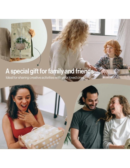 Kit de Macramé para Principiantes LET BE - 3 Colgadores de Plantas