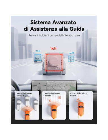 Cámara de tablero espejo WOLFBOX G850 PRO 4K con ADAS