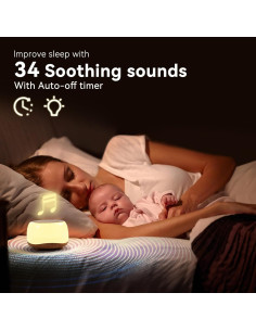 Máquina de Sonido Blanco HEYAXA con Luz Nocturna 34 Sonidos 2