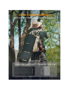 Panel Solar Portátil AFERIY 30W Plegable USB-C QC3.0 IP67 2