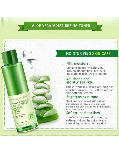 Tónico Hidratante de Aloe Vera BIOAQUA 120ml - Cuidado de Piel