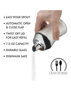 Dispensador de Azúcar J&M DESIGN 211g Vidrio y Cromo 2