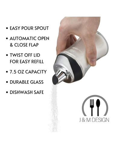 Dispensador de Azúcar J&M DESIGN 211g Vidrio y Cromo