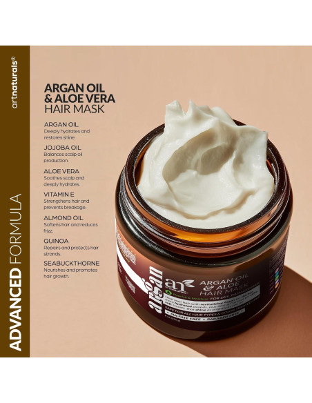Conjunto Mascarilla Capilar + Bonete de Seda Artnaturals 236.6 ml