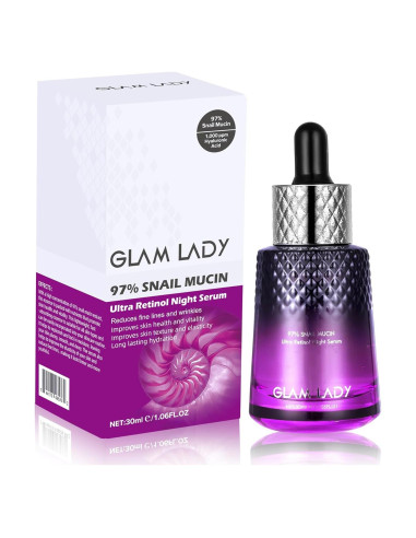 Suero Nocturno Ultra Retinol Glam Lady 97% Mucina Caracol 168g