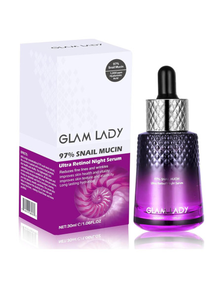 Suero Nocturno Ultra Retinol Glam Lady 97% Mucina Caracol 168g