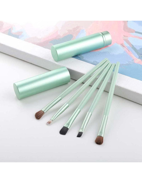 Juego de Brochas de Maquillaje de Ojos AKOAK 5 Piezas Verde