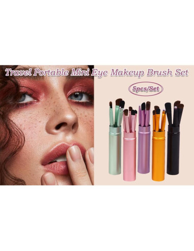 Juego de Brochas de Maquillaje de Ojos AKOAK 5 Piezas Verde