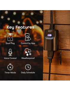 Enchufe Inteligente Geeni para Exteriores 1 Toma Control Remoto 2