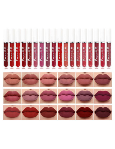 Conjunto de Labiales Mate Bonnie Choice 18 Colores Hidratantes