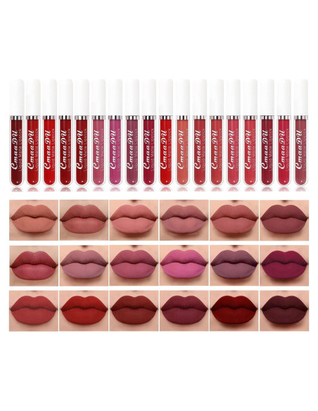 Conjunto de Labiales Mate Bonnie Choice 18 Colores Hidratantes