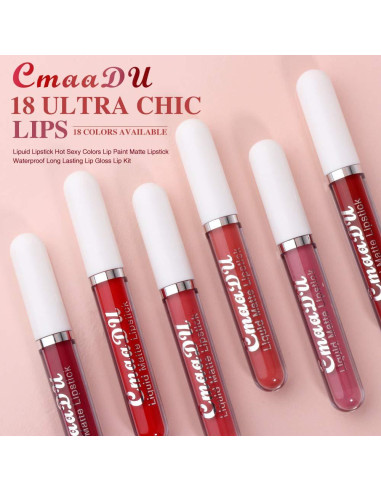 Conjunto de Labiales Mate Bonnie Choice 18 Colores Hidratantes